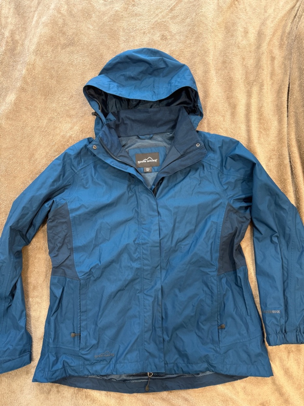 Eddie Bauer Blue and Navy Hooded Utility Jacket